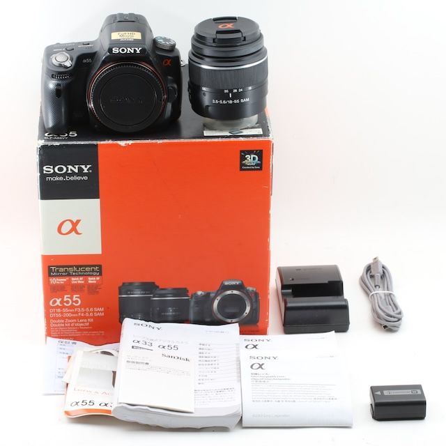SONYソニーα33カメラ 18-55mm.55-200.Wレンズ.動作確認済み SONYソニーα33カメラ 18-55・55-200.ズームレンズ.動作確認済み - メルカリ