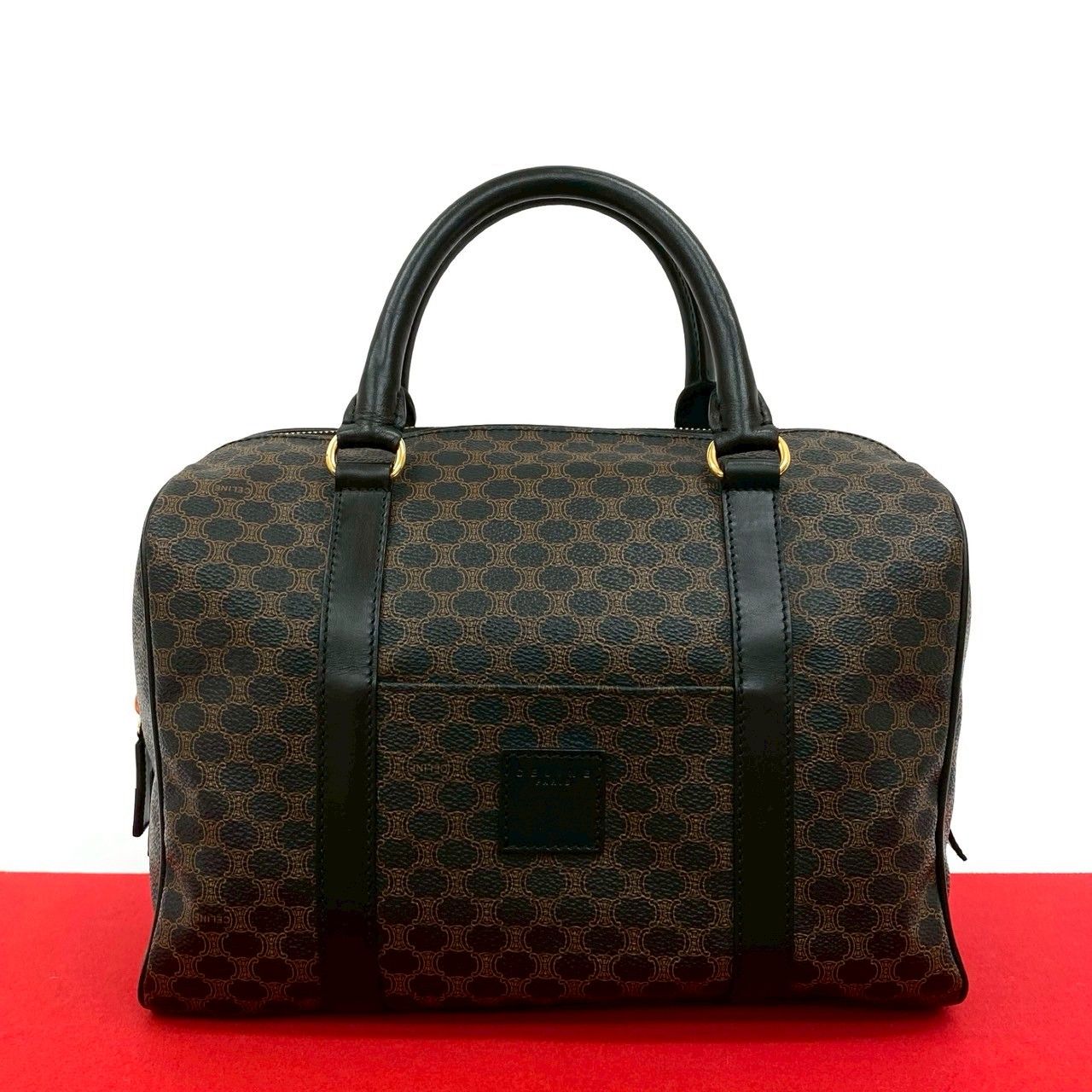 【未使用・極美品・稼動】セリーヌ CELINE ブラゾン マカダム トリオンフ 未使用級】セリーヌ 黒マカダム ブラゾン トリオンフ柄