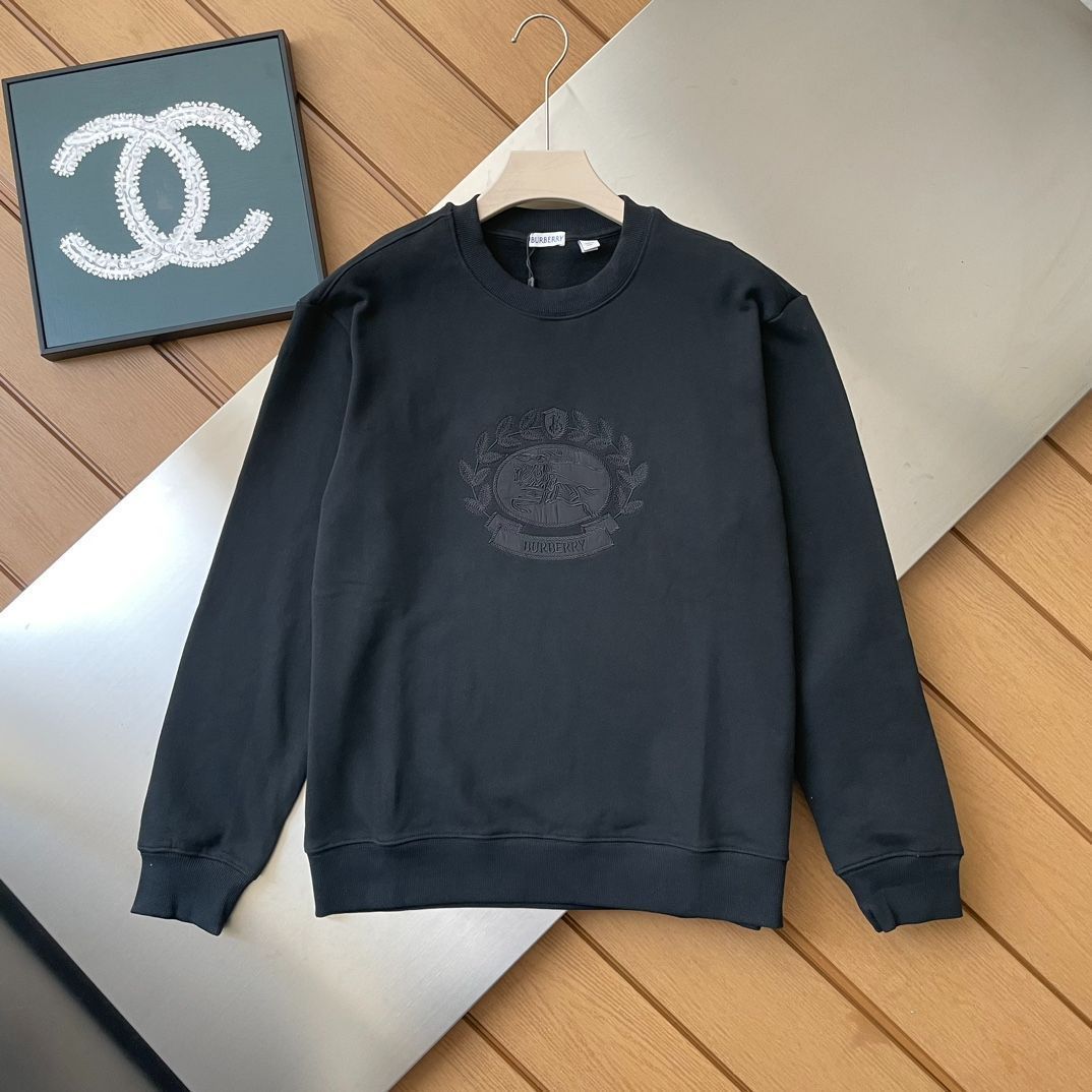 新モデルの BURBERRY バーバリー クラシックな戦馬柄の輸入刺繍入り丸首セーター-MM輸入1