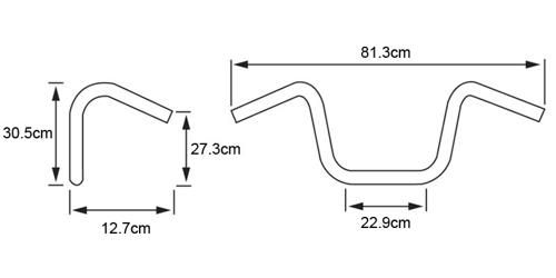 1-1|4インチ STRIPPER ハンドルバー クローム|12インチ クランプ部1-1|4インチ