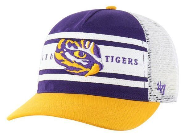 【送料無料】 フォーティーセブン メンズ 帽子 アクセサリー '47 Adult LSU Tigers Purple Super Stripe Hitch Adjustable Hat