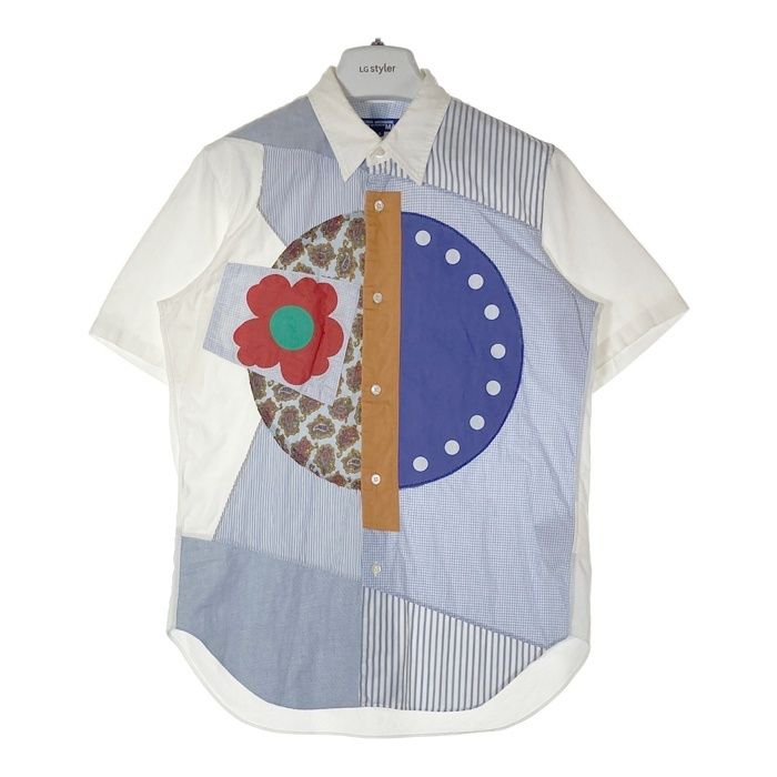 JUNYA WATANABE ジュンヤワタナベ コムデギャルソンマン WQ-B029 AD2015 パッチワーク ペイズリー柄 半袖シャツ ホワイト sizeS