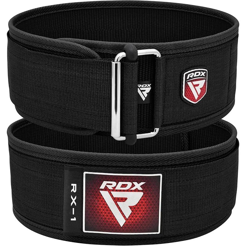【新着商品】RDX トレーニングベルト WBS-RX1 ナイロン 筋トレ フィットネス ジム ウェイトリフティング 腰 ベルト メンズ レディース (ブラック， XL)