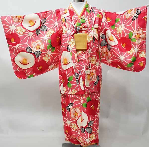着物 きもの6点セット 女児 女の子 祝着 120cm 7〜8才用 ピンク地 対応身長 115cm〜125cm NO41703