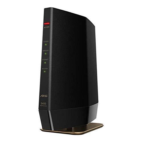 BUFFALO バッファロー 無線LANルーター モデル Wi-Fi 6 11ax 対応|ワイドバンド 5GHz 160MHz対応|マットブラック WSR-5400AX6-MB
