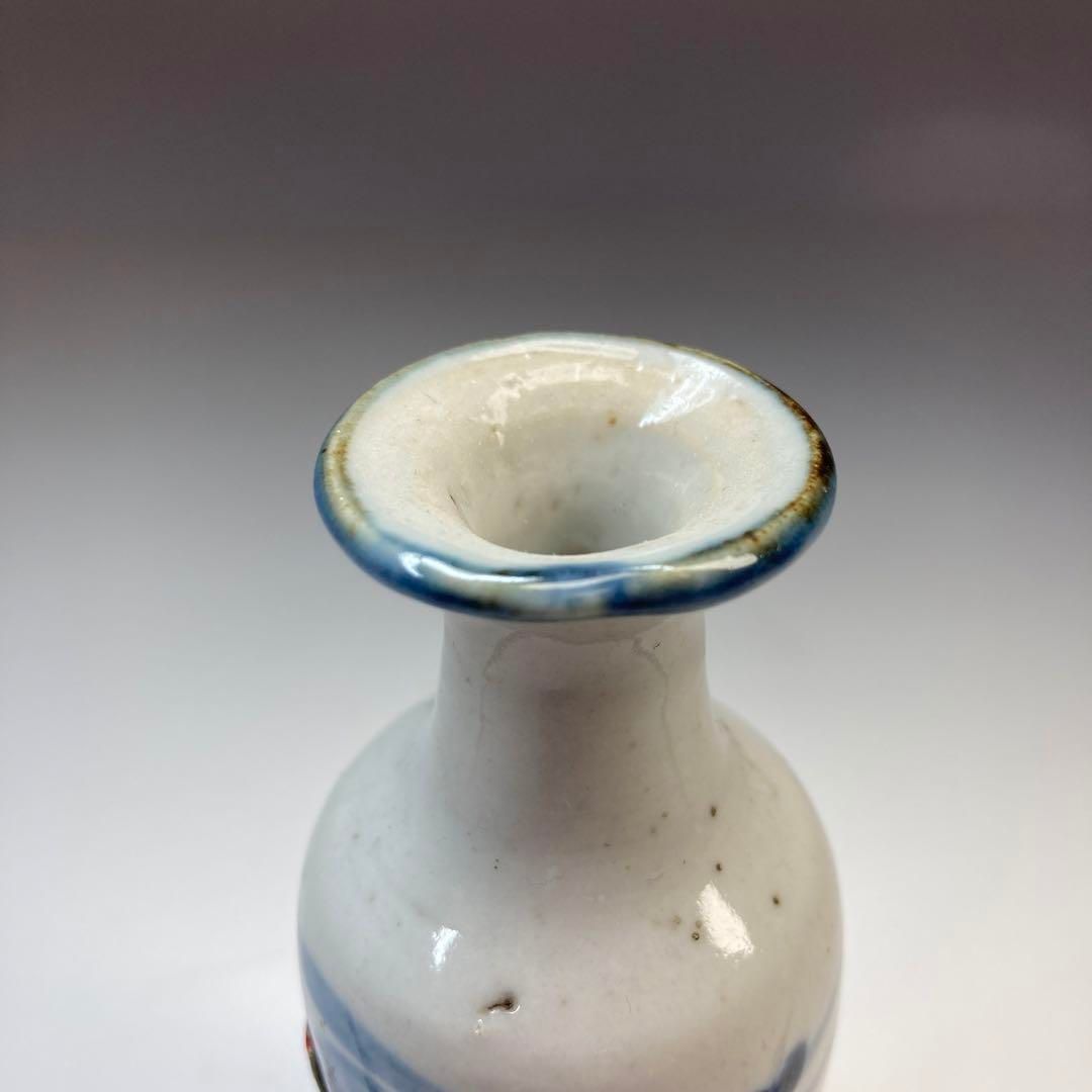 中国清時代 青華小花瓶 高さ11.7㎝ 本Y5-0519 トヒサ