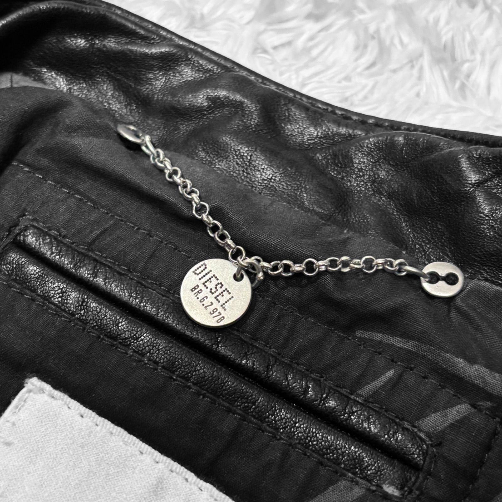 DIESEL ディーゼル ライダース レザー ジャケット ラムレザー 羊