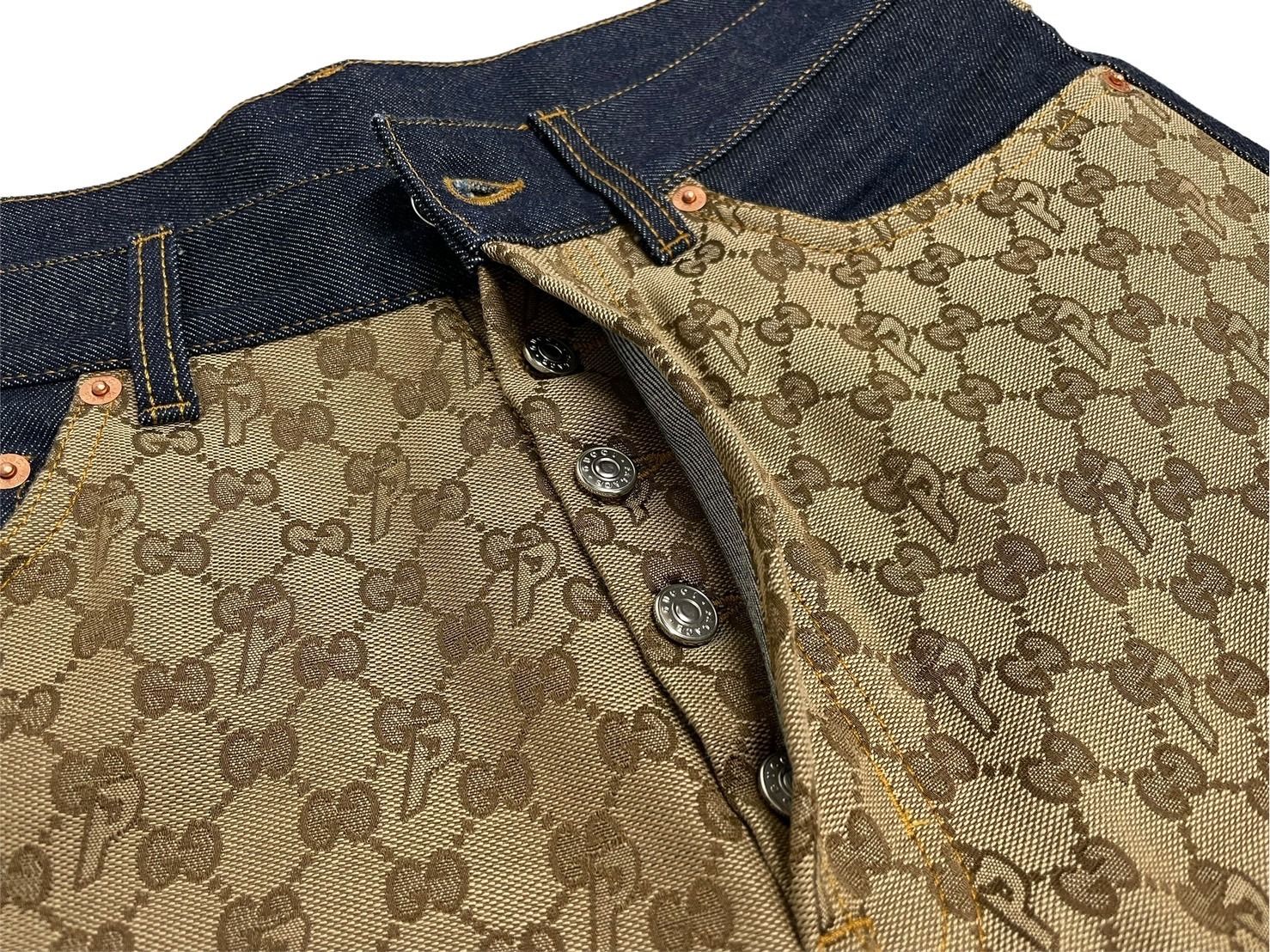 極美品 GUCCI×PALACE グッチ ×パレス GG-P Pattern Baggy Jeans GG 