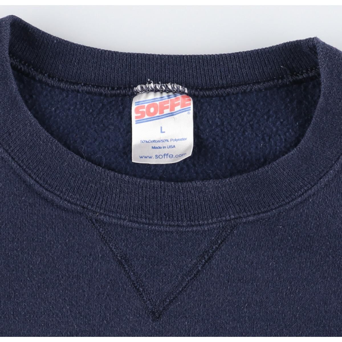 90s USNAVY SOFFE USA製 スウェット 長袖 古着 90年代 SOFFE U.S.NAVY リフレクター プリントスウェット