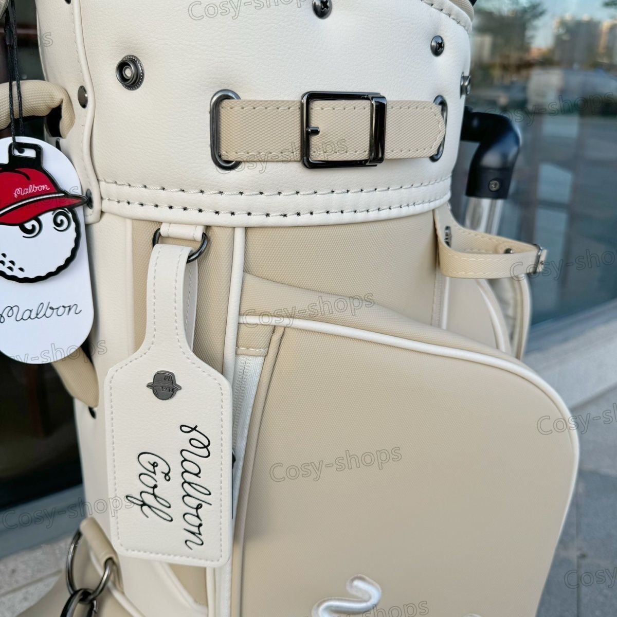 MALBON GOLF ゴルフバッグ キャスター付 ベージュ Malbon golf
