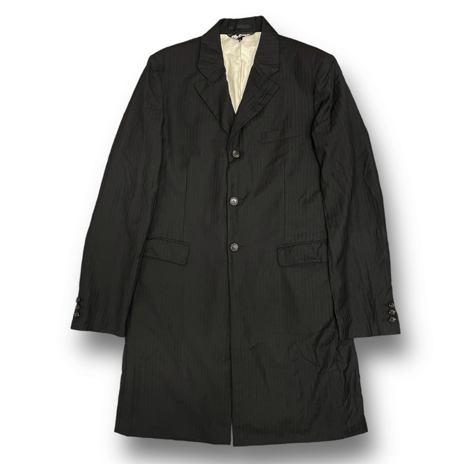 BLACK COMME des GARCONS 21AW Seven 7 Shadow Stripe Tailored Long 