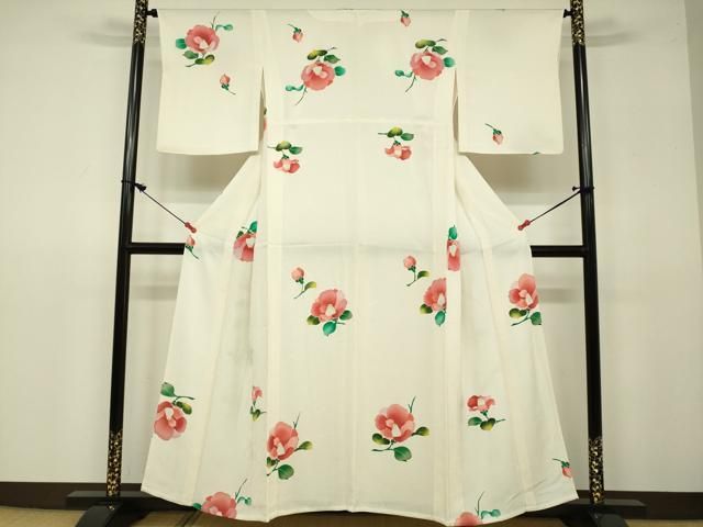 平和屋着物▽上質な小紋　単衣　椿　正絹　逸品　DAAU3994du 平和屋着物▽上質な小紋 単衣 椿 正絹 逸品 DAAU3994du - メルカリ