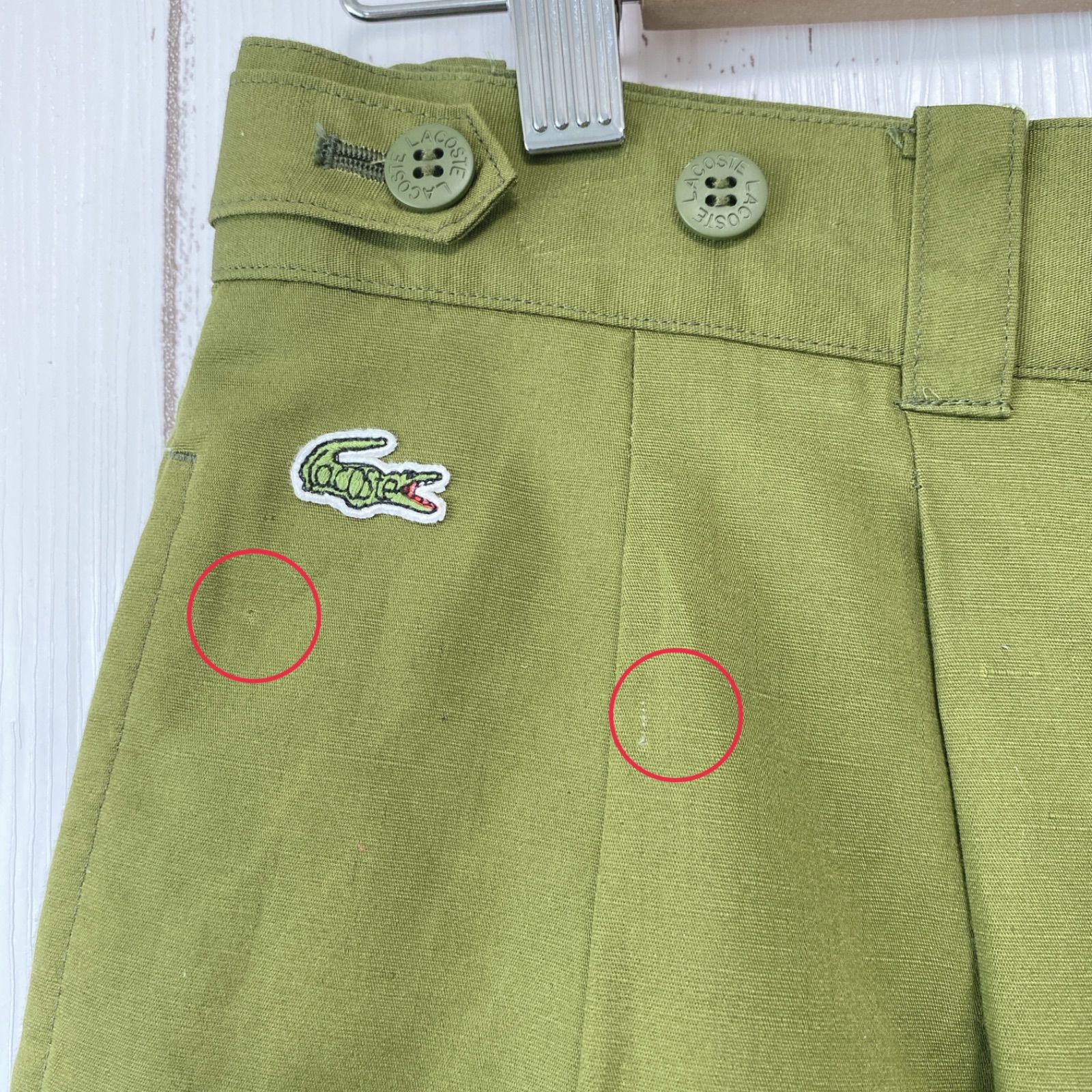 チェミスラコステ　CHEMISE LACOSTE   ショーツ　ハーフパンツ　カーキ　サイズ4