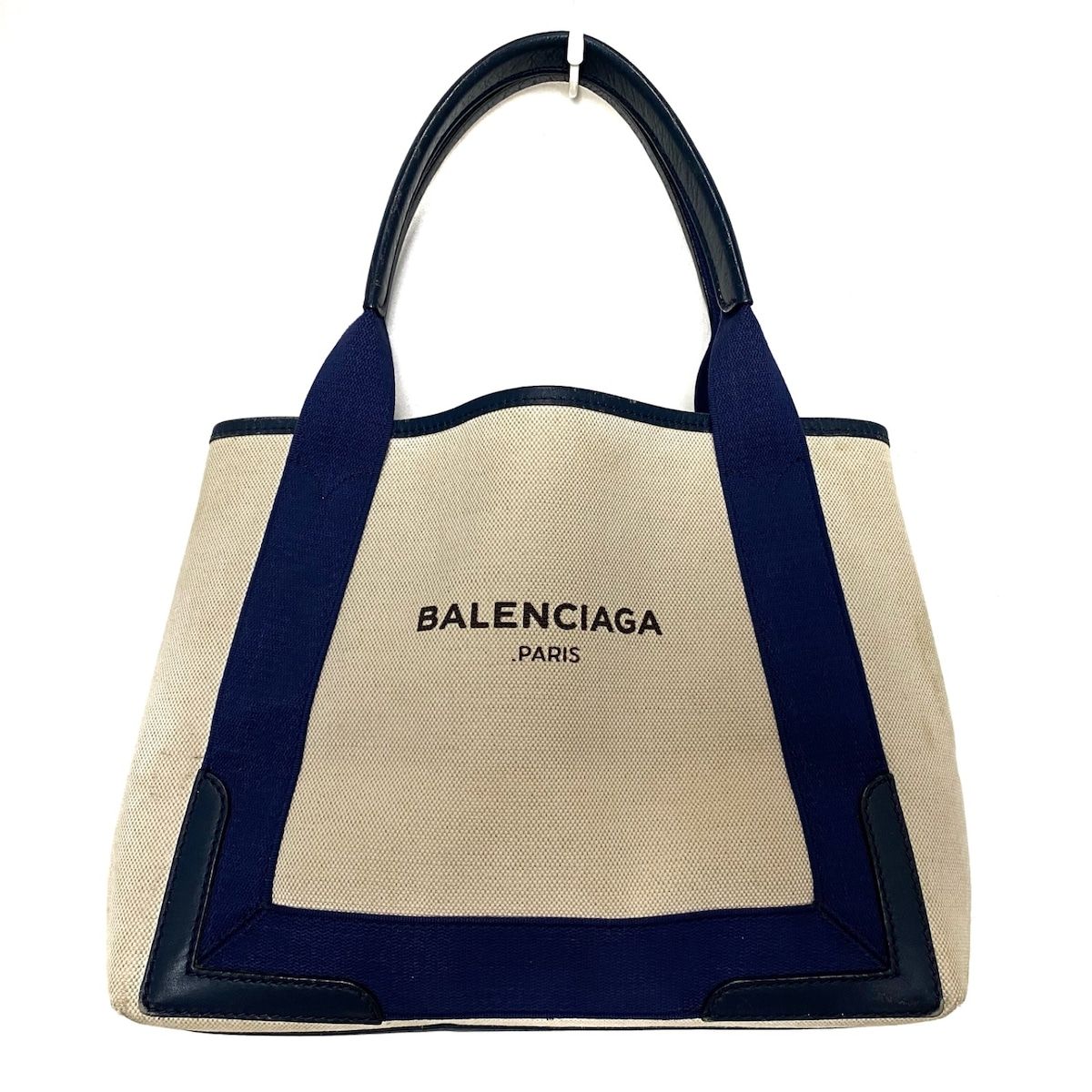 BALENCIAGA(バレンシアガ) トートバッグ ネイビーカバスS 339933 アイボリー×ネイビー キャンバス×レザー - メルカリ