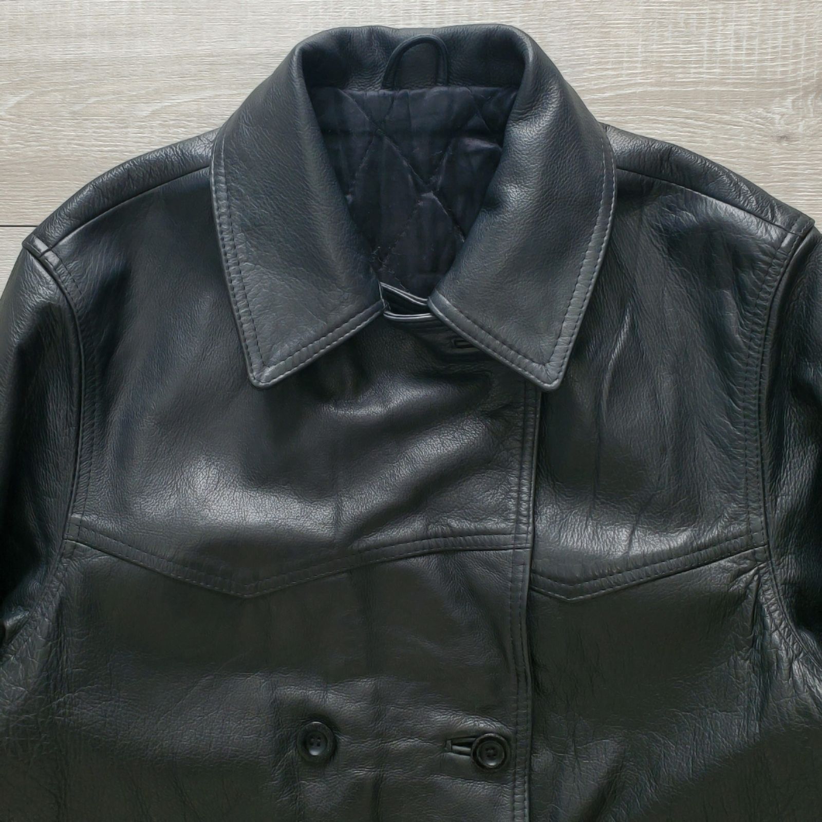 Euro vintage 1970-80s Leather Car Coat 古着 本革 ウエスタンヨーク 