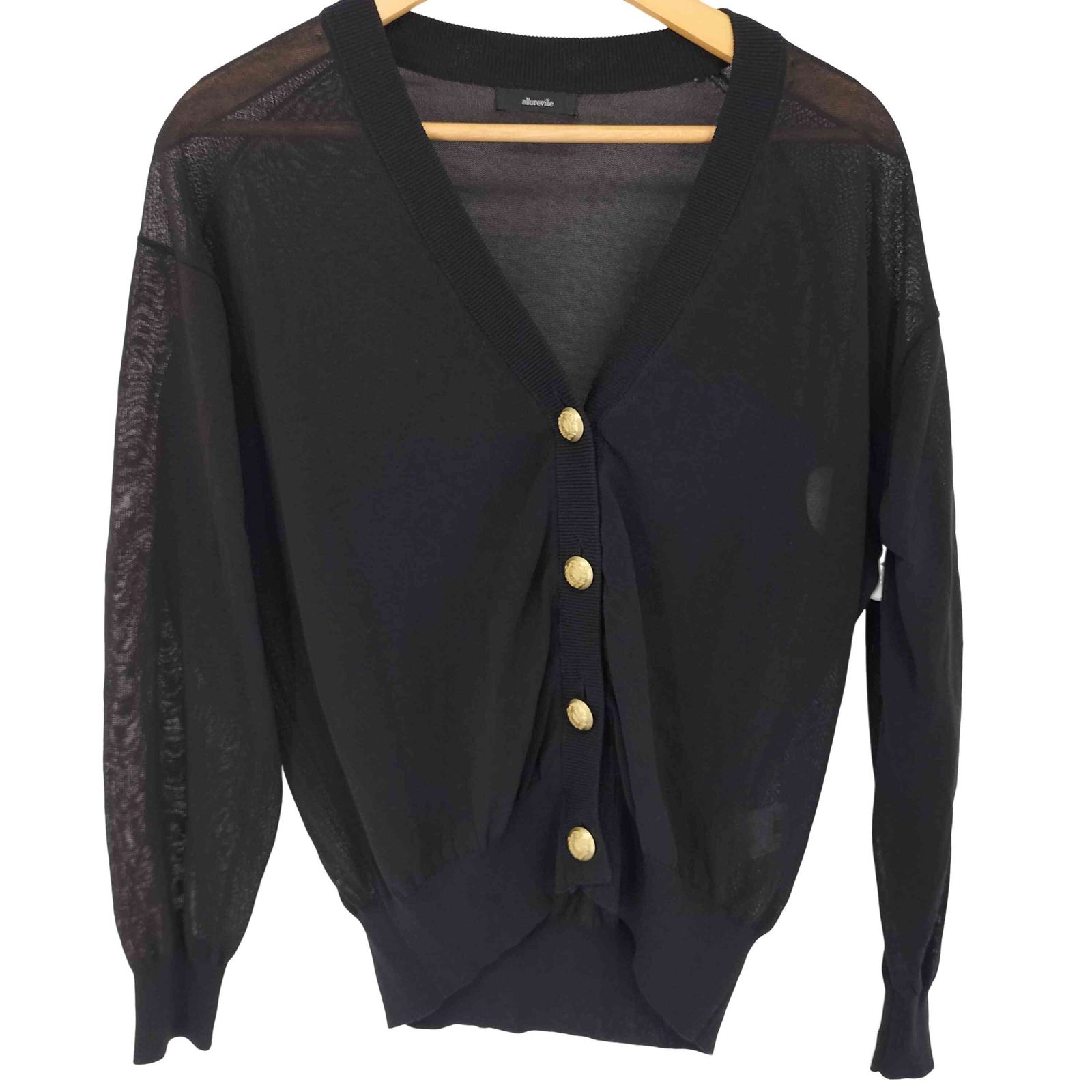 allureville(アルアバイル) シアーコイルヤーンカーディガン レディース  2 中古 古着 0344 アルアバイル allureville シアーコイルヤーンカーディガン
