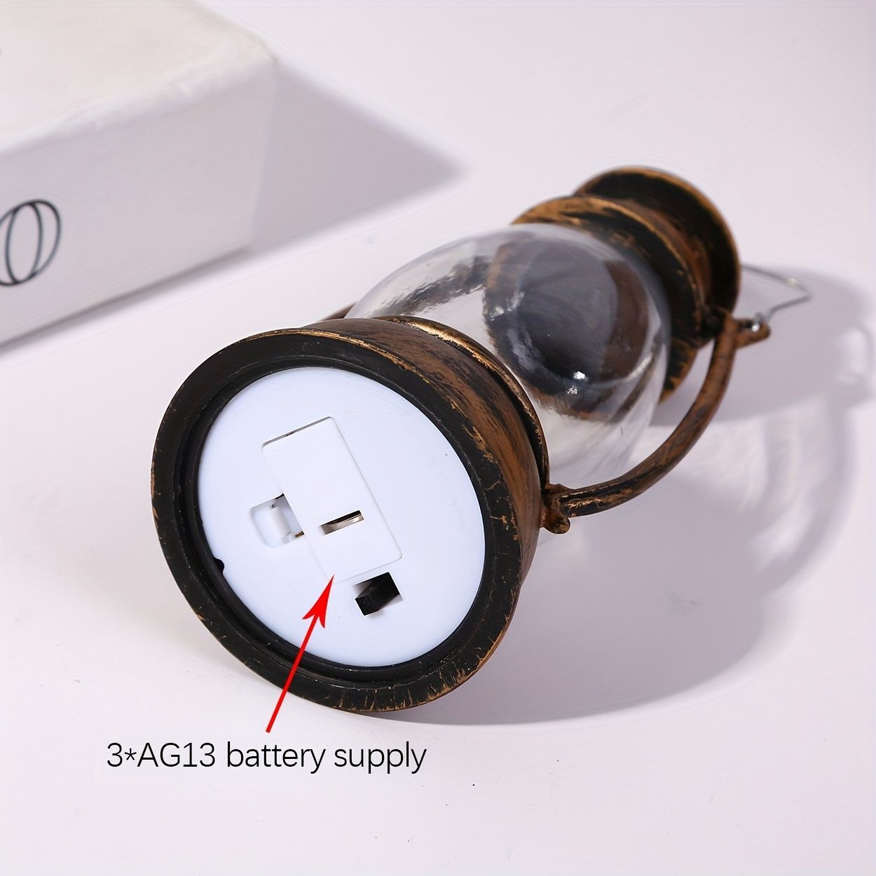LEDランタン キャンプ ブラック 黒 ゆらぎ アンティーク風 高さ13cm