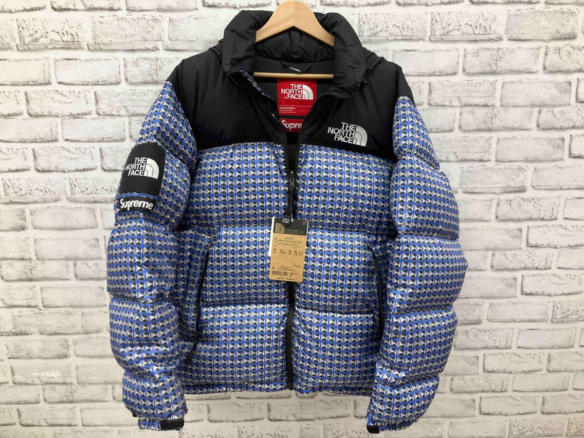 SUPREME×THE NORTH FACE シュプリーム ノースフェイス ND42100I STUDDED NUPTSE JACKET ロイヤルブルースタディッドプリント Mサイズ