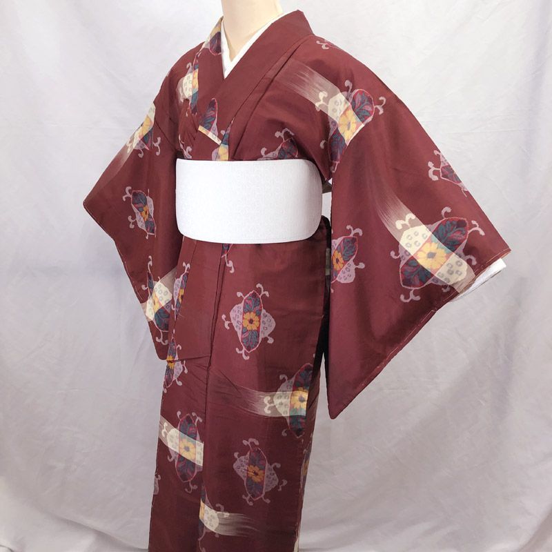 407aa21▽売り尽くしセール！アンティーク着物 銘仙 菊 大正