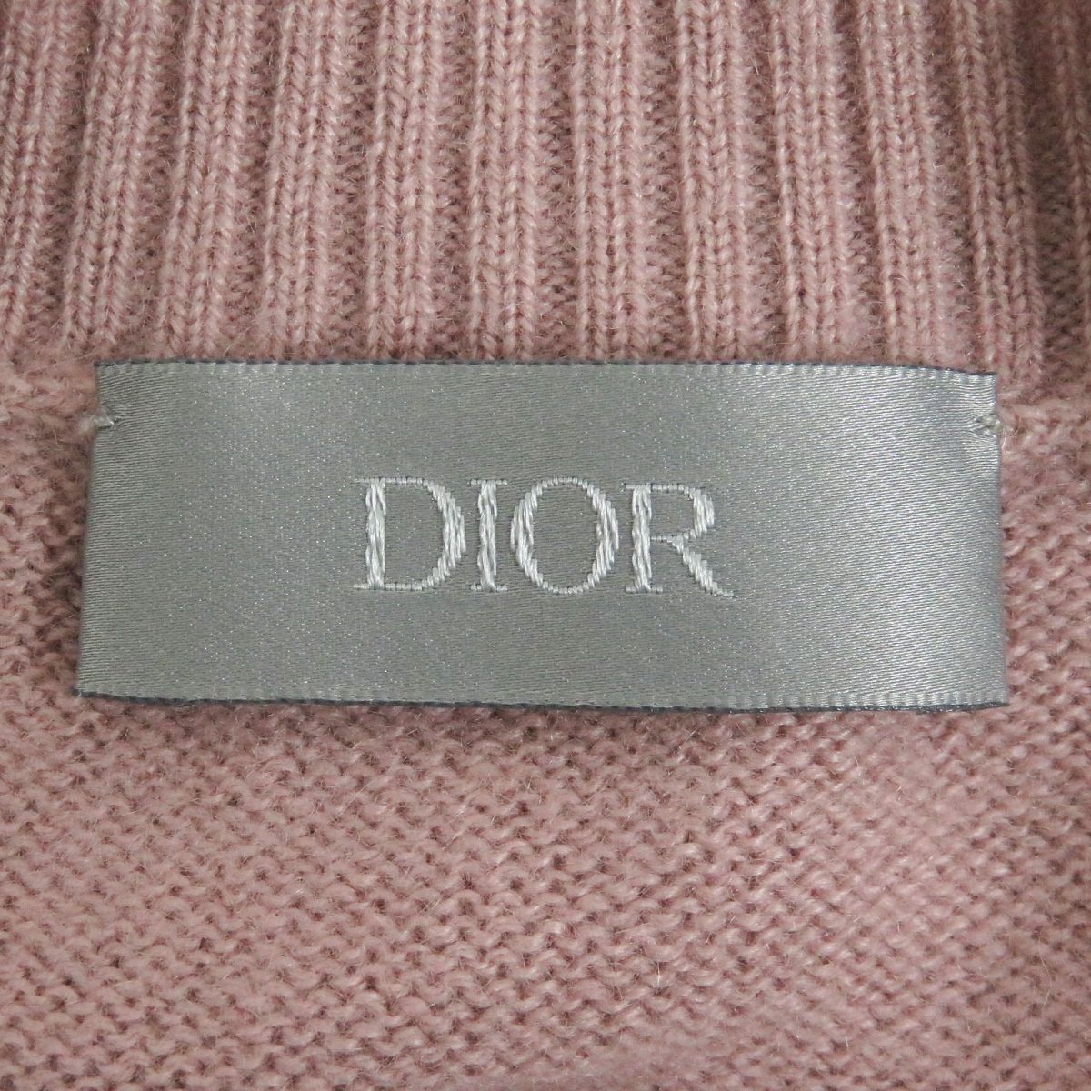 美品□DIOR ディオール オム ワッペン エンブロイダリー カシミヤ100％ クルーネック 長袖 ニット/セーター ピンク S イタリア製 正規品  - メルカリ