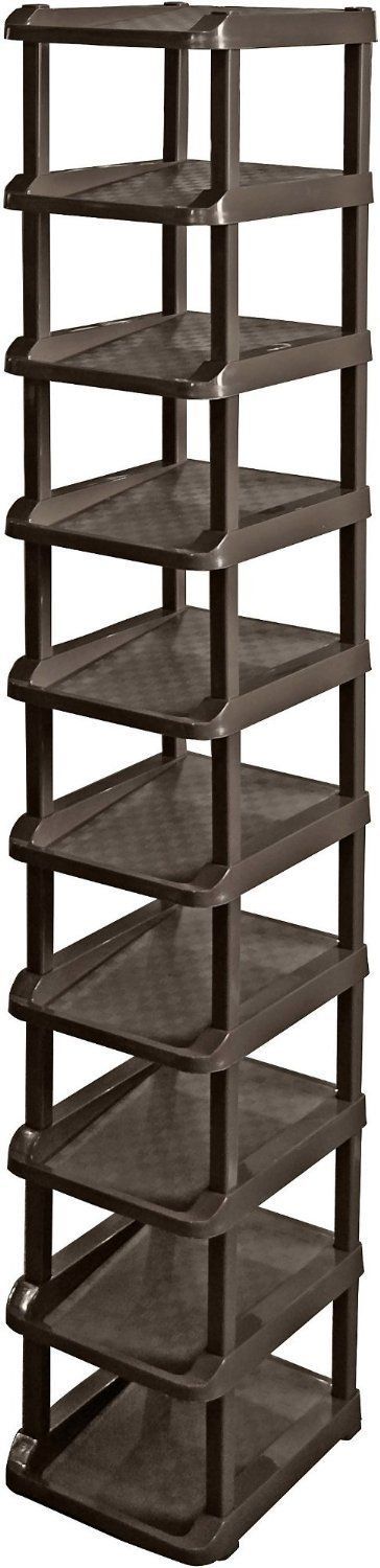 【人気商品】シューズラック 組立式 和泉化成 10段 ダークブラウン 3664DBR