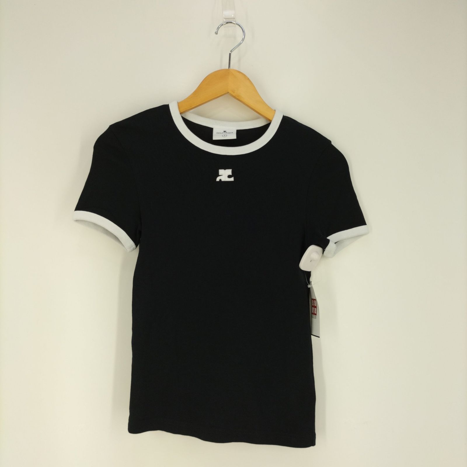 クレージュ courreges コットンリブコントラストTシャツ レディース 0 