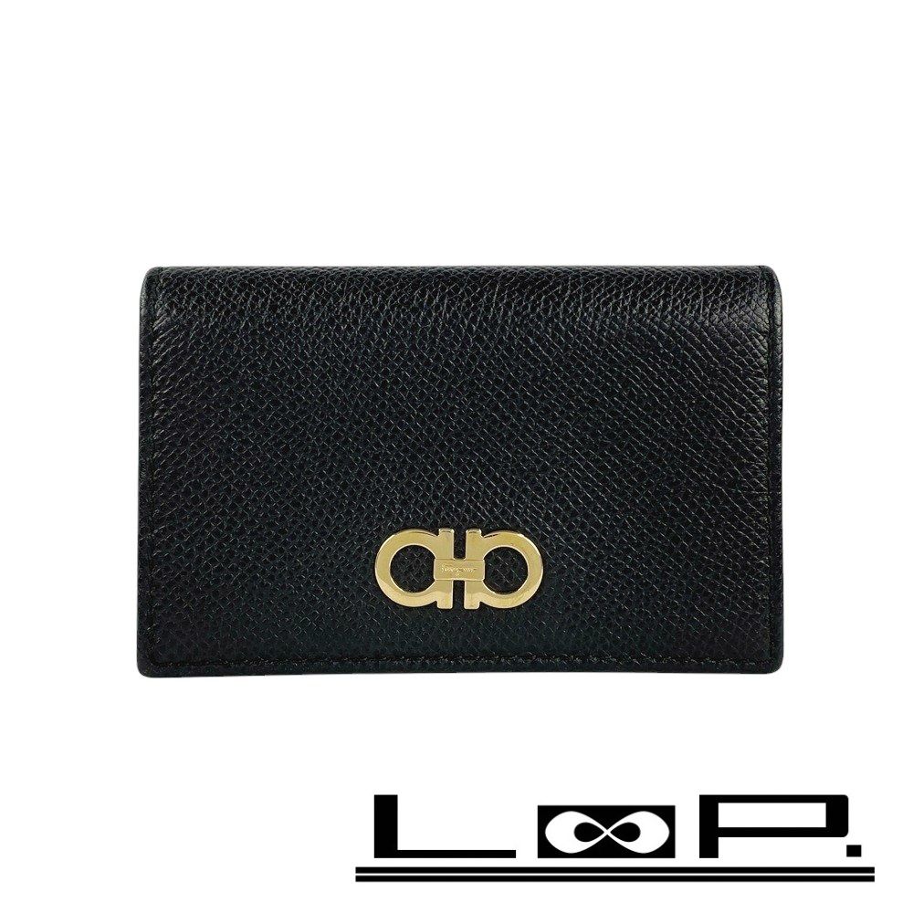 □中古□ フェラガモ 二つ折り カードケース 名刺入れ ガンチーニ  