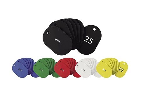 スチロール番号札 青 小判 大 番号入り：1～25 BF-50-BU(070678-002)