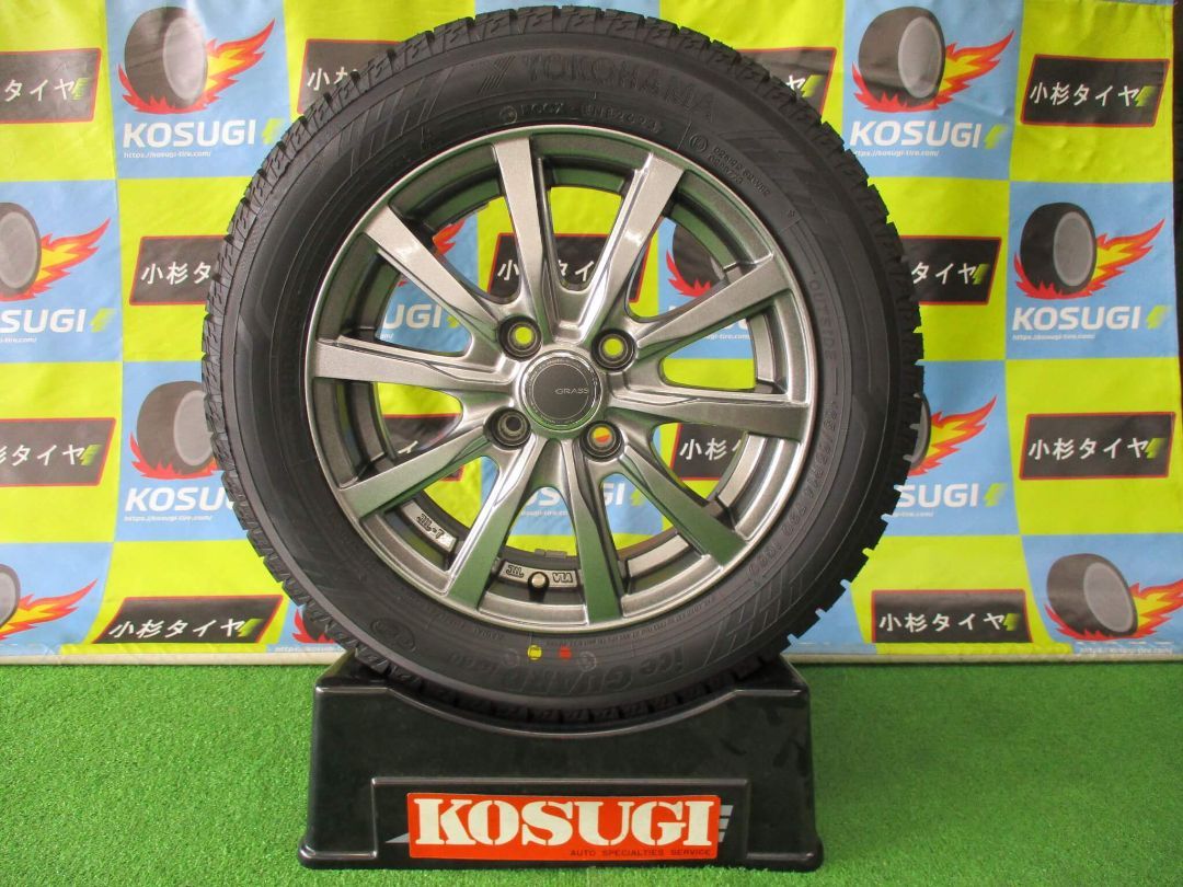 165/65R14 ヨコハマ IG60 5J-14 4H100 +38 グラス タンクなど 中古 