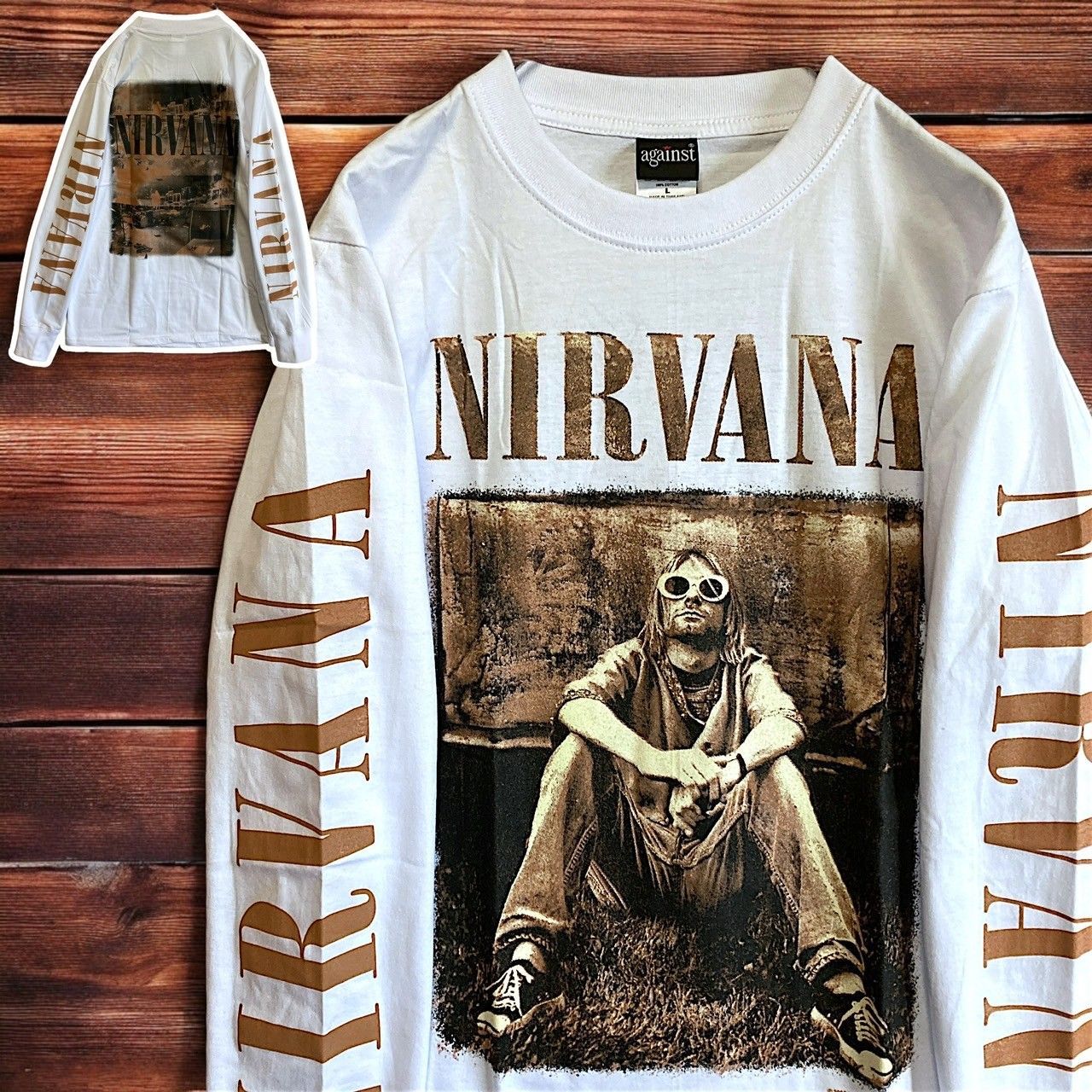 ⭐︎ ニルバーナ NIRVANA カートコバーン 白 長袖 Tシャツ ロック