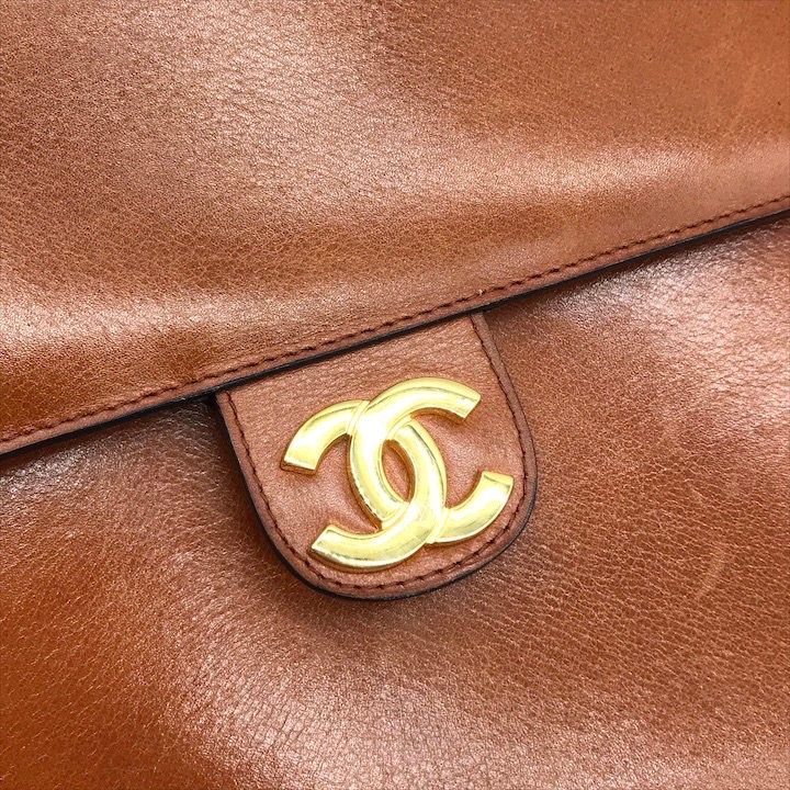 良品 CHANEL シャネル ココマーク プッシュロック カーフスキン チェーン ショルダー バッグ ブラウン レディース ブランド 鞄 a8589 良品 CHANEL シャネル ココマーク プッシュロック カーフスキン