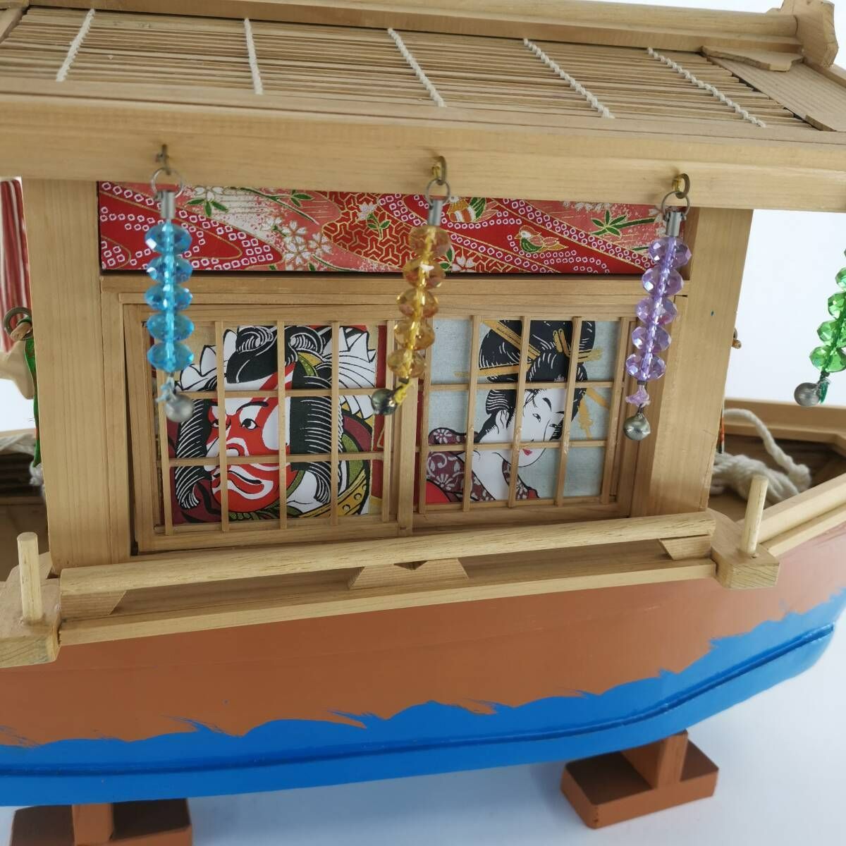 屋形船模型 屋形船 観光船 模型 日本 土産物 歌舞伎 全長約55cm 高さ約33cm