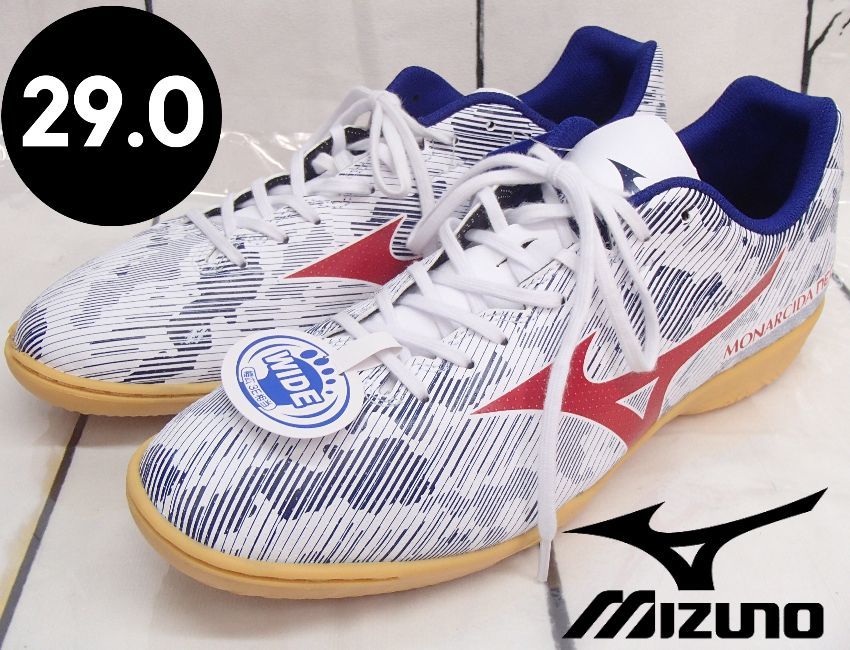 【ミズノ】モナルシーダ NEO SALA CLUB IN フットサルシューズ ホワイト×レッド 29 241224W007