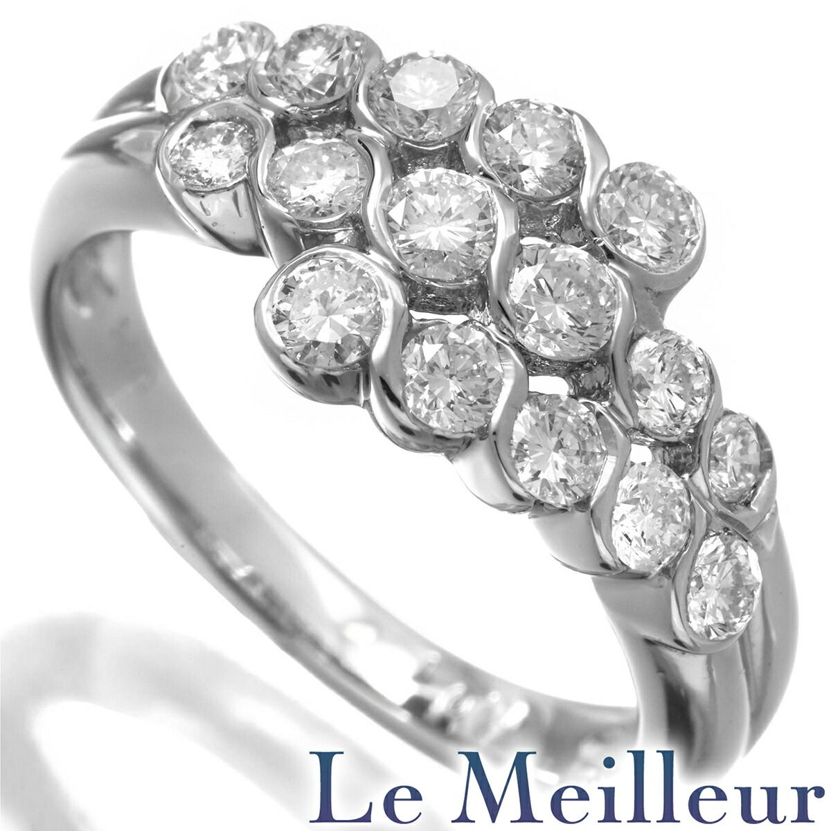 16P デザインリング 指輪 ダイヤモンド 1.01ct Pt900 13号 中古  