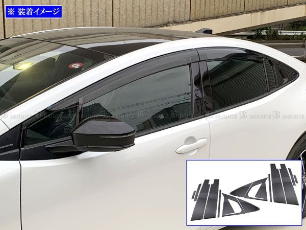 車 プリウス 60 61 65 超鏡面ステンレスブラックメッキピラーパネル 