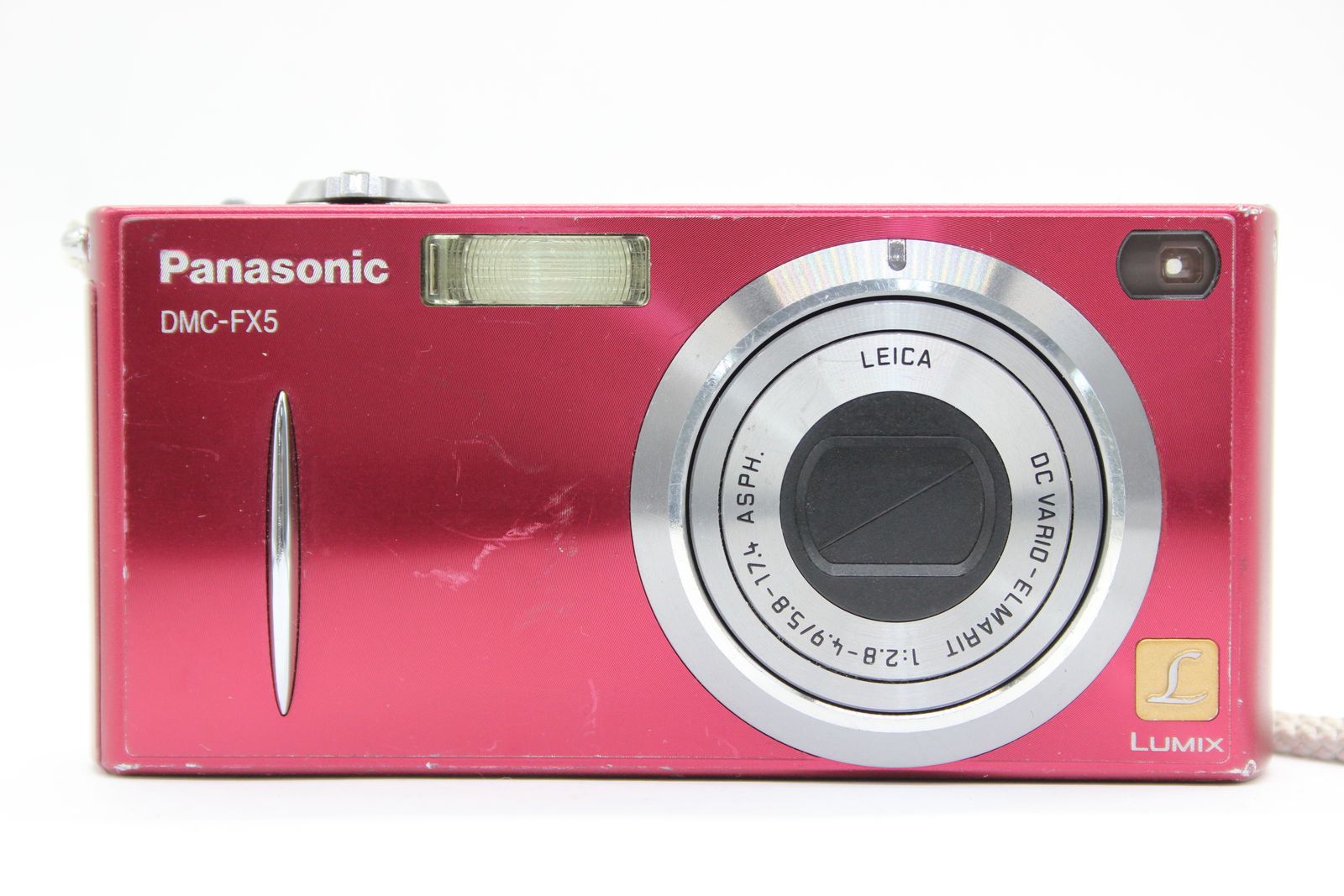 【返品保証】 パナソニック Panasonic LUMIX DMC-FX5 レッド バッテリー付き コンパクトデジタルカメラ s5782