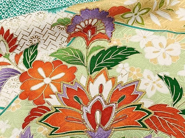 平和屋着物□訪問着 短冊吉祥文 たたき染め 正絹 逸品 CAAQ6341ze