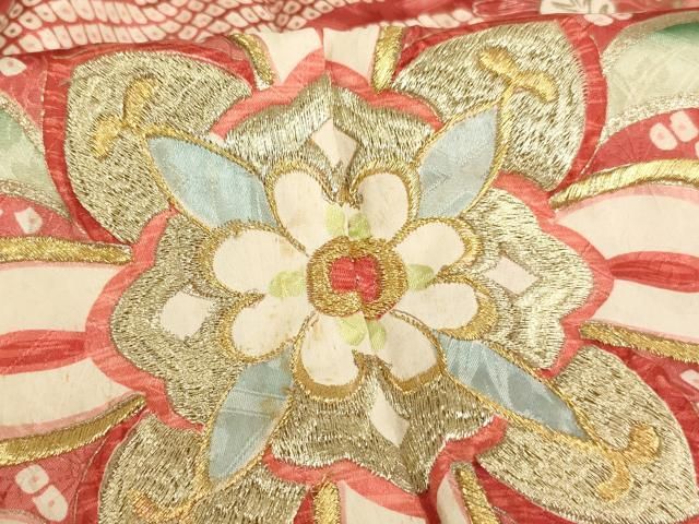 色打掛 作家物 瑠花紅型文様 豪華 刺繍 光沢 楽天市場】開花シリーズ 菱形に花と兜御所船文様 全6色 110cm幅