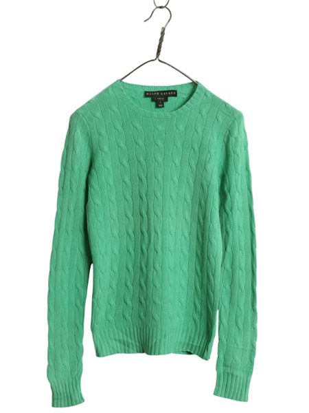 なクーポン配布中! ラルフローレン ケーブル ニット セーター レディース S ポロ ブラックレーベル カシミヤ ポニー無し 無地 シンプル きれいめ スリム