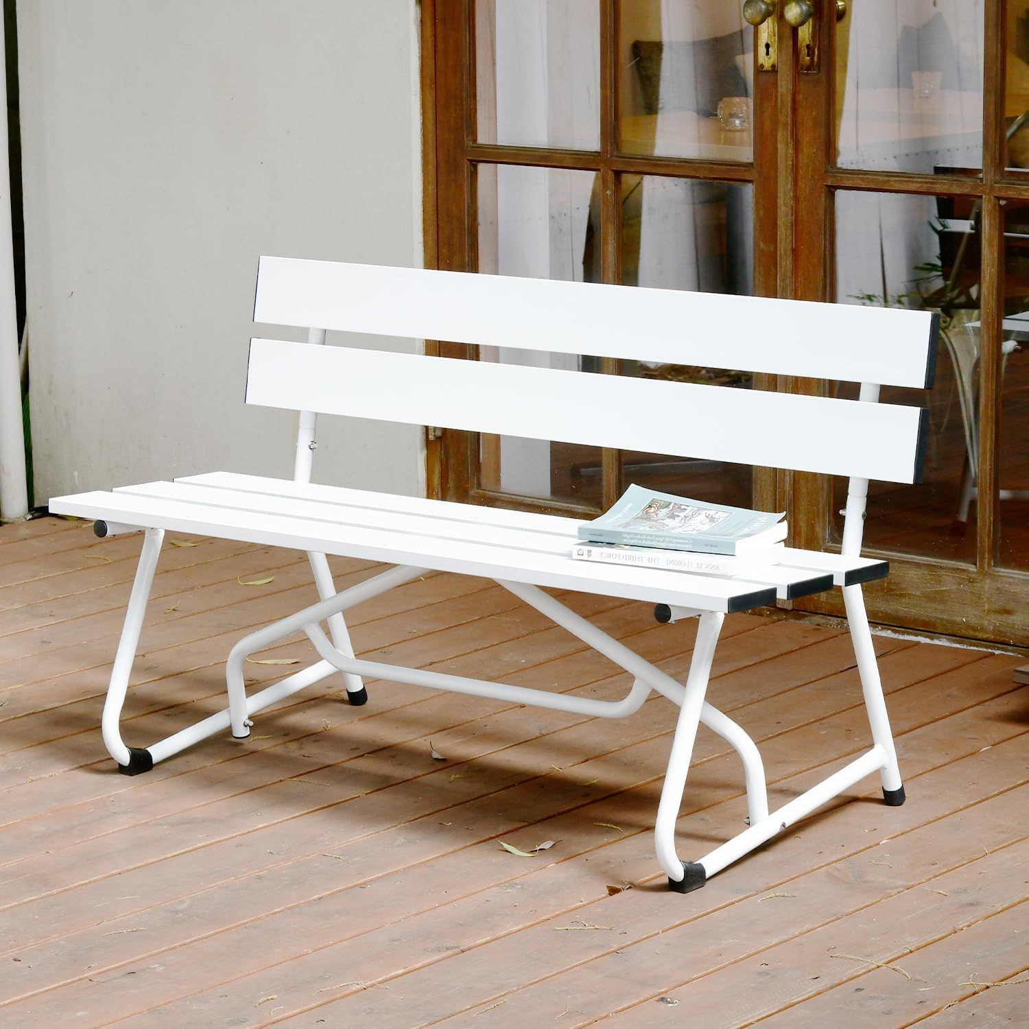 職人手づくり】国産杉 背もたれ付きガーデンベンチ｜屋外 屋内 椅子