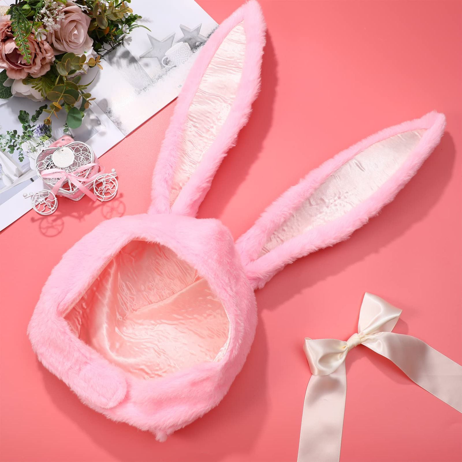 人気商品】コスチューム用小物 ふわふわ かわいい (ピンク) ウサギ帽子