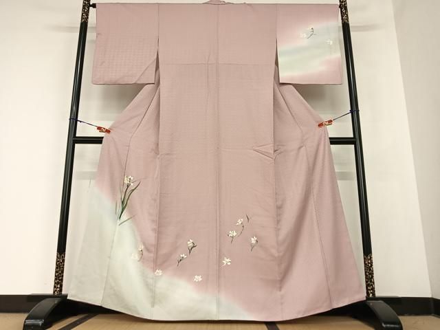 平和屋着物●訪問着　手描き　草花文　三越扱い　正絹　逸品　AABB6418zg 平和屋着物○訪問着 手描き 草花文 三越扱い 正絹 逸品 AABB6418zg