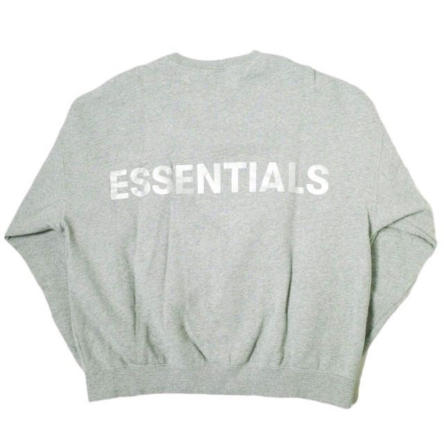 ESSENTIALS FEAR OF GOD エッセンシャルズ フィアオブゴッド リフレクターバックロゴ オーバーサイズスウェット L グレー トレーナー 裏起毛 プリント トップス g17253
