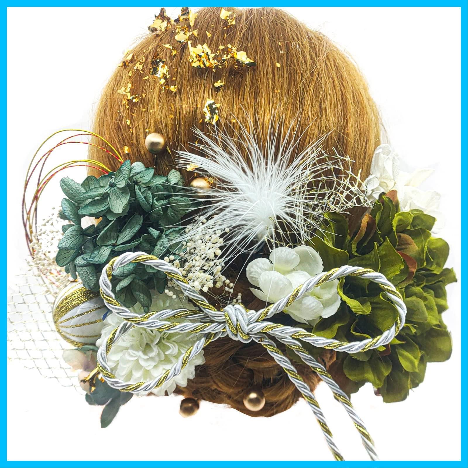 JZOON] 8色展開 ドライフラワー 髪飾り ダリア 造花飾り 爛れ 和玉 赤 