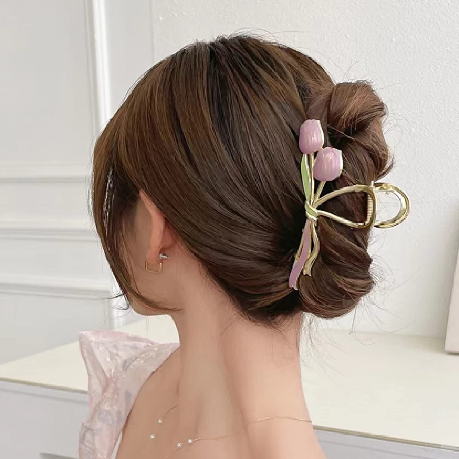 ロマンチックなチューリップのスタイリングヘアクリップの花のヘアークリップ 髪留め