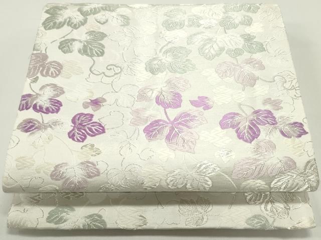 平和屋着物●六通柄袋帯　唐織　古代貝紫　四季彩彩　金糸　正絹　逸品　未使用　DAAW6579ob 平和屋着物○六通柄袋帯 唐織 古代貝紫 四季彩彩 金糸 正絹 逸品 未