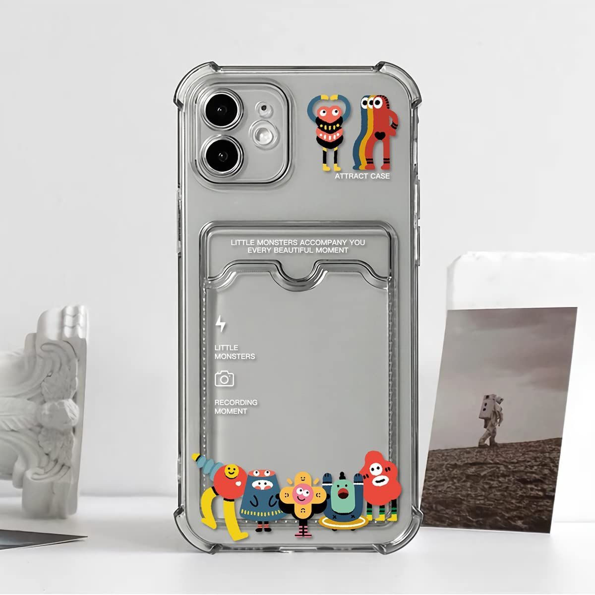 数量限定】Attract iphone 11Pro Maxケース 透明 ポケット付き 背面