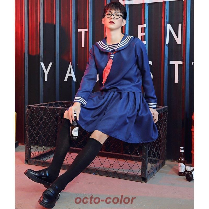 セーラー服 コスプレ メンズ レディース 大きいサイズ ハロウィン仮装 男性 長袖 制服 女装 男女兼用 学生服 衣装 男の娘 cosplay ショートスカート 文化祭