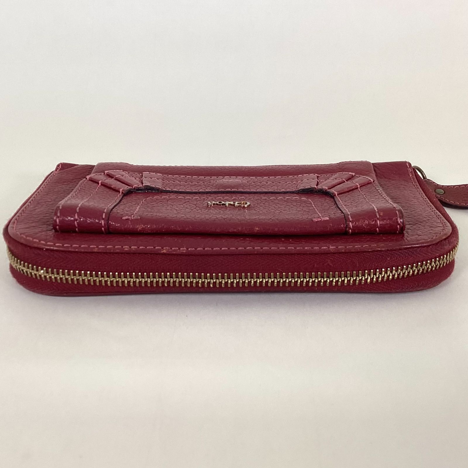 CHLOE マーシー ラウンドファスナー 長財布 レッド Chloe クロエ 長財布 ラウンドファスナー レザー 赤 - メルカリ