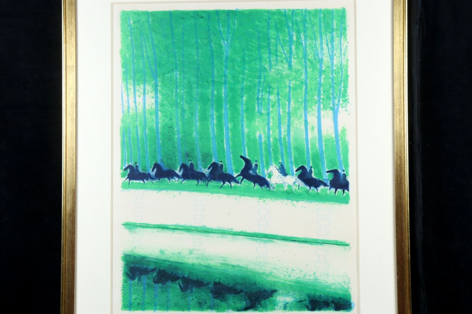 ブラジリエ 「春の乗馬」 リトグラフ76/150 直筆サイン 唐物